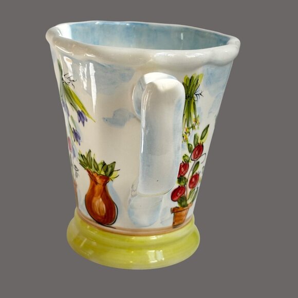 Ma Maison by TableTops Unlimited Coffee Mug Hand Painted Dario Farrucci 5.5" - Picture 3 of 9